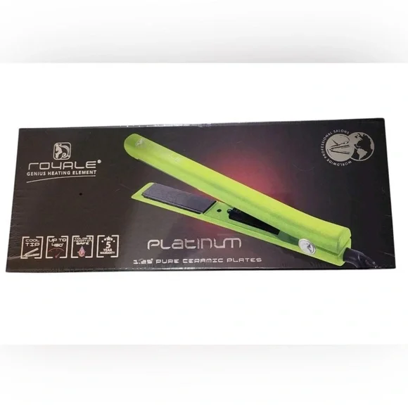 Royale Platinum Genius HeatingHair Straightener Pure Ceramic Plates 1.25
